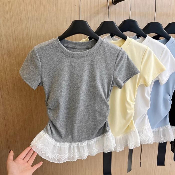 Special Xiaohongshu high quality cotton elastane lace splicing short-sleeved T-shirt women s summer top XL сірий колір
Special Xiaohongshu high quality cotton elastane lace splicing short-sleeved T-shirt women s summer top XL сірий колір