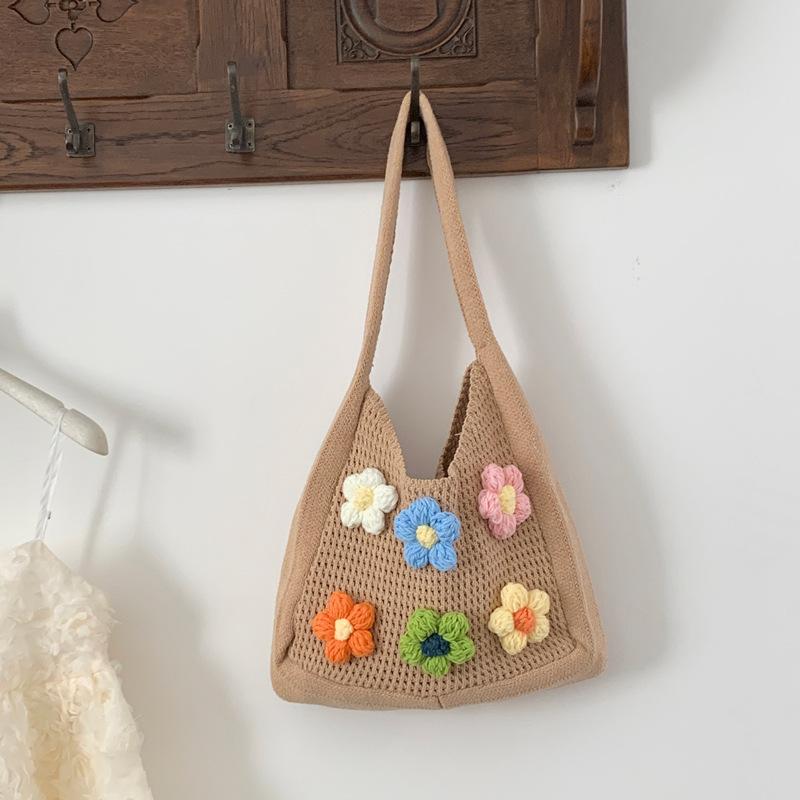 Mori Style Knitted Shoulder Bag for Women Fresh Flower Design Beach Tote Handbag KTB
Mori Style Knitted Shoulder Bag for Women Fresh Flower Design Beach Tote Handbag KTB