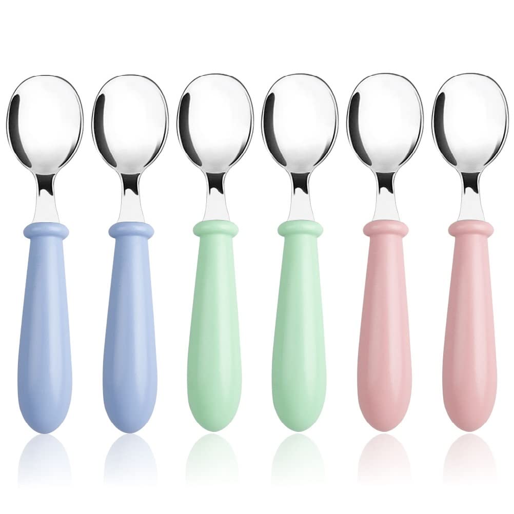 6 Pieces Toddler Spoons Baby , Stainless Steel Kids Spoons with Round Handle Metal Toddler Utensils BPA Free, Dishwasher Safe
6 Pieces Toddler Spoons Baby , Stainless Steel Kids Spoons with Round Handle Metal Toddler Utensils BPA Free, Dishwasher Safe