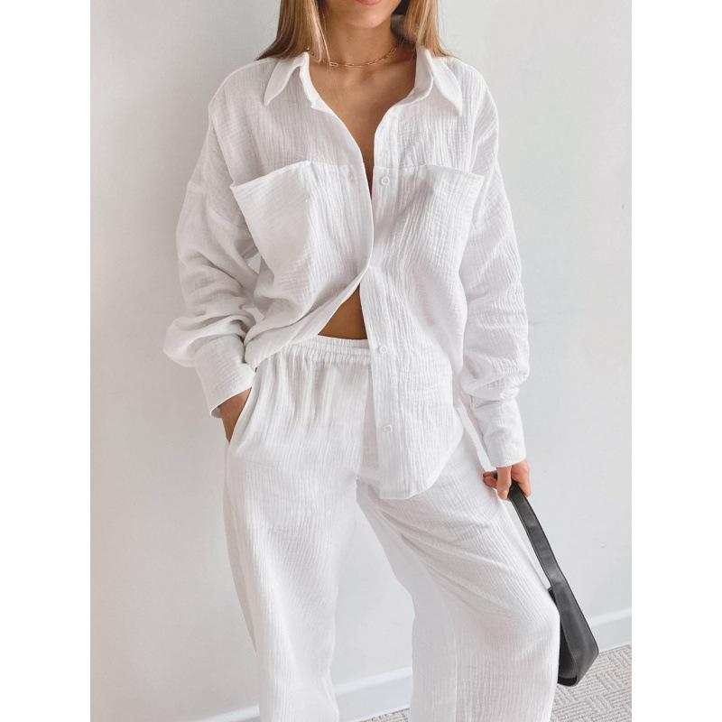 Women s 2025 Fashion Two-Piece Set: Long-Sleeve Shirt & High-Waisted Straight-Leg Pants - Casual European and American Style Extra Large синій
Women s 2025 Fashion Two-Piece Set: Long-Sleeve Shirt & High-Waisted Straight-Leg Pants - Casual European and American Style Extra Large синій