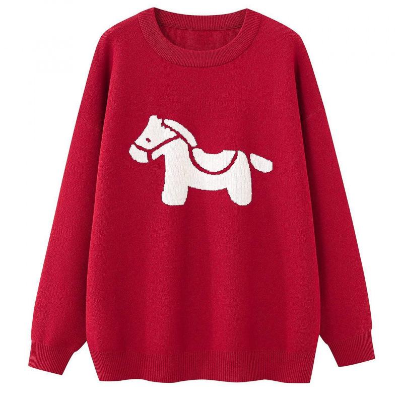 Trendy European Red Knit Year of the Horse Sweater, Plus Size & Parent-Child Options 120CM (Children s Size) червоний
Trendy European Red Knit Year of the Horse Sweater, Plus Size & Parent-Child Options 120CM (Children s Size) червоний