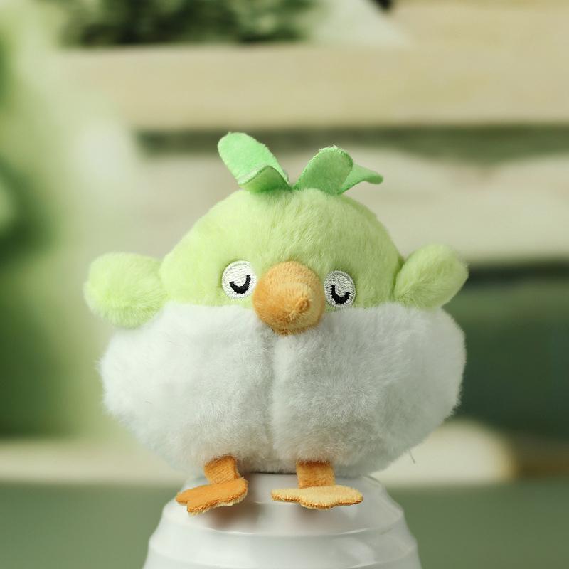 1 шт. мультяшная милая маленькая птичка плюшевая игрушка брелок рюкзак кулон плюшевый кулон брелок детский подарок зелёный