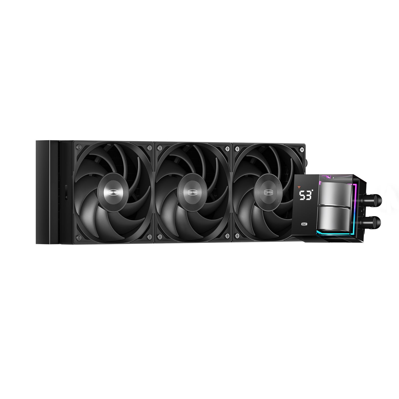 PCCOOLER CPS DS360 AIO Liquid CPU Cooler 360mm Radiator with LCD 3 Quiet Supports ARGB Compatible with Intel LGA AMD Black Monitor, Fans, Lighting,
PCCOOLER CPS DS360 AIO Liquid CPU Cooler 360mm Radiator with LCD 3 Quiet Supports ARGB Compatible with Intel LGA AMD Black Monitor, Fans, Lighting,