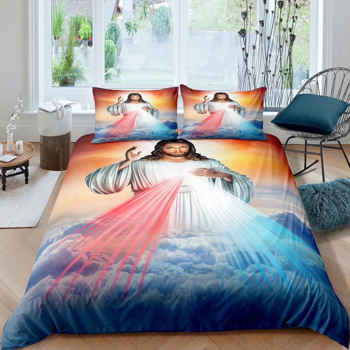 Пододеяльник с изображением Иисуса в 3D, комплект постельного белья с изображением Иисуса Христа, подходит для христианского постельного белья с изображением Иисуса, да благословит вас Бог US Queen(228x228cm
Пододеяльник с изображением Иисуса в 3D, комплект постельного белья с изображением Иисуса Христа, подходит для христианского постельного белья с изображением Иисуса, да благословит вас Бог US Queen(228x228cm