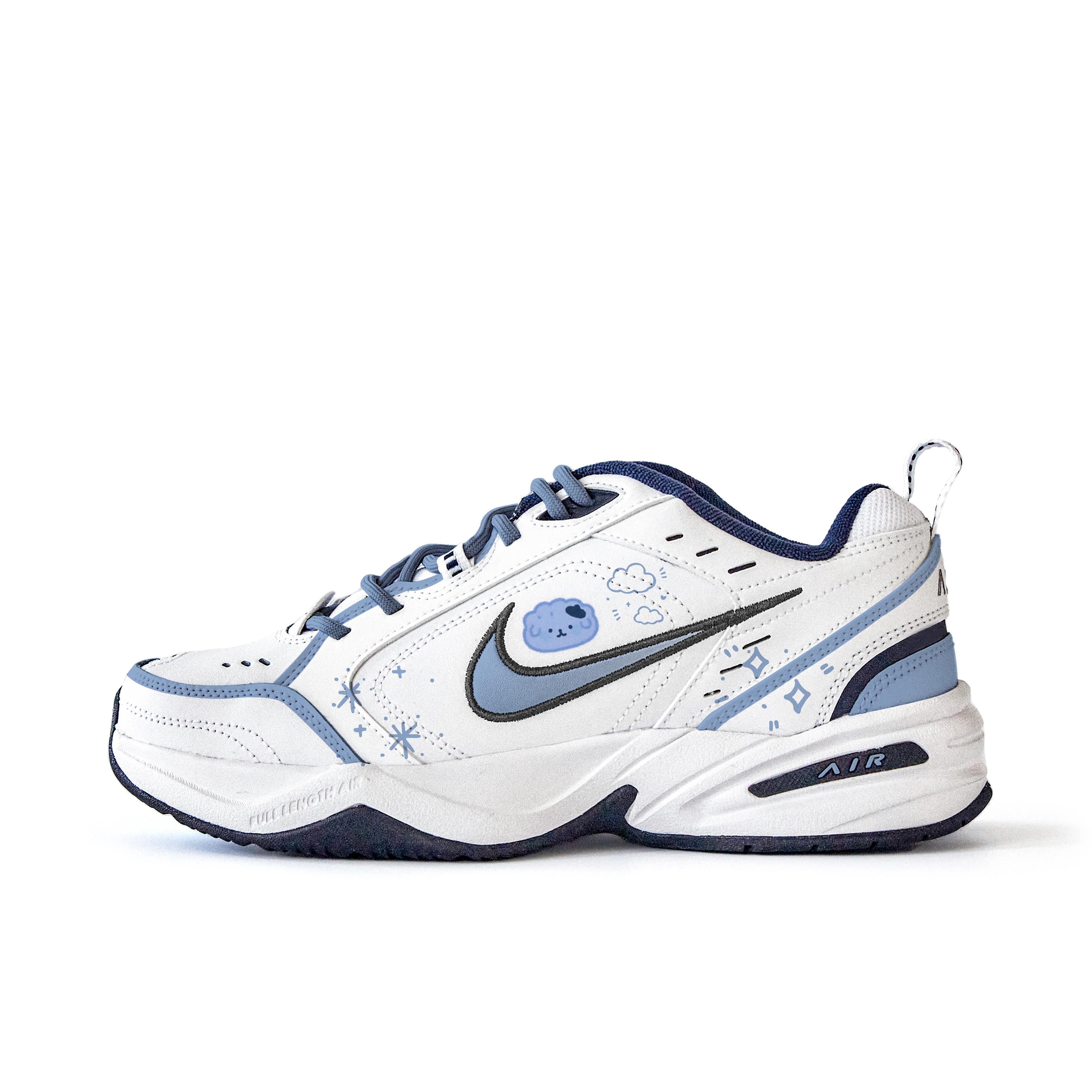 Nike Air Monarch 4 Slip Resistant Abrasion Resistant Low top Chunky Sneakers Unisex White Blue 415445-102 (Team746-) 44.5
Nike Air Monarch 4 Slip Resistant Abrasion Resistant Low top Chunky Sneakers Unisex White Blue 415445-102 (Team746-) 44.5