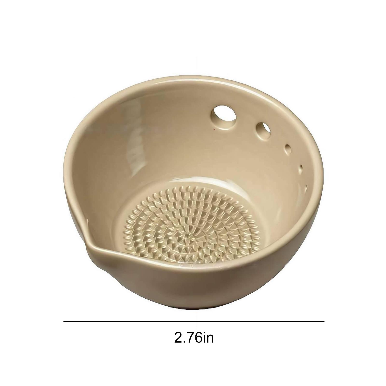2-In-1 Herb Stripper Bowl Kitchen Tools Handmade Garlic Grater Herb Bowl 5 Hole Sizes Efficient Stoneware Herb Stripping Tool бежевий
2-In-1 Herb Stripper Bowl Kitchen Tools Handmade Garlic Grater Herb Bowl 5 Hole Sizes Efficient Stoneware Herb Stripping Tool бежевий