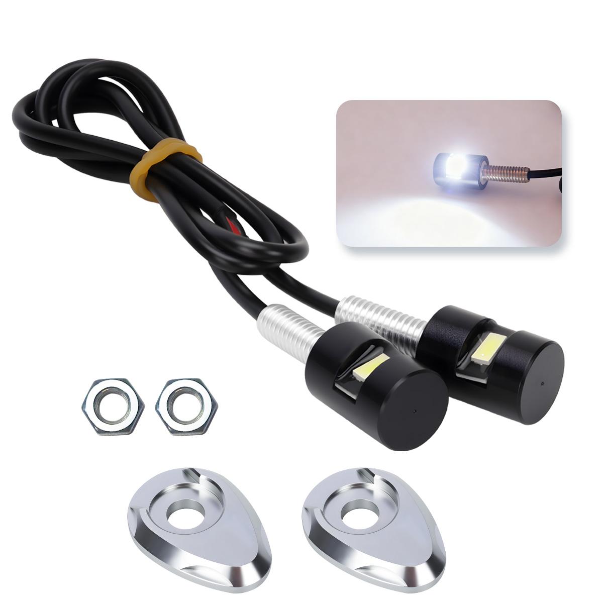 2PCS Motorcycle LED Turn Signal Indicator Super Bright Rear Tail Brake Lamp Driving Light with Aluminum Alloy Lamp Holder Gasket
2PCS Motorcycle LED Turn Signal Indicator Super Bright Rear Tail Brake Lamp Driving Light with Aluminum Alloy Lamp Holder Gasket