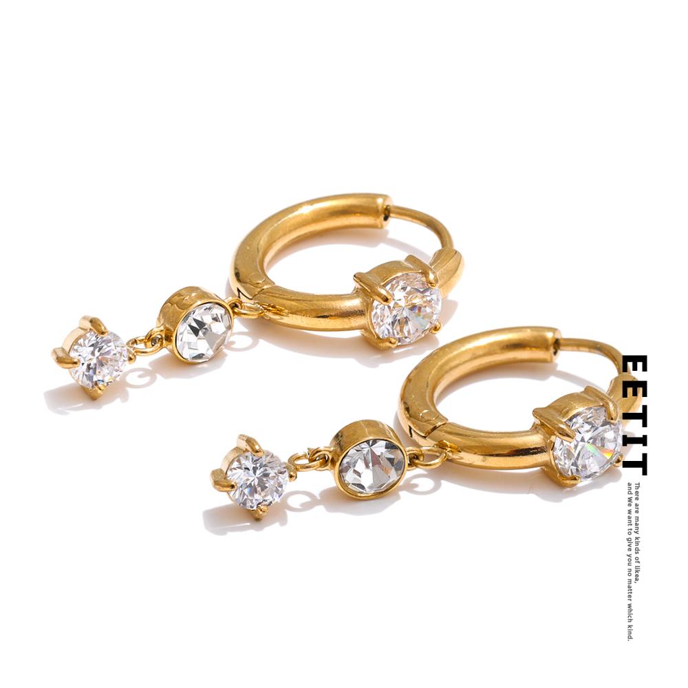 Eetit Temperament Stainless Steel Shiny Cubic Zirconia Drop Earrings Gold Platinum Plated Delicate Popular Jewelry Recommend срібний
Eetit Temperament Stainless Steel Shiny Cubic Zirconia Drop Earrings Gold Platinum Plated Delicate Popular Jewelry Recommend срібний
