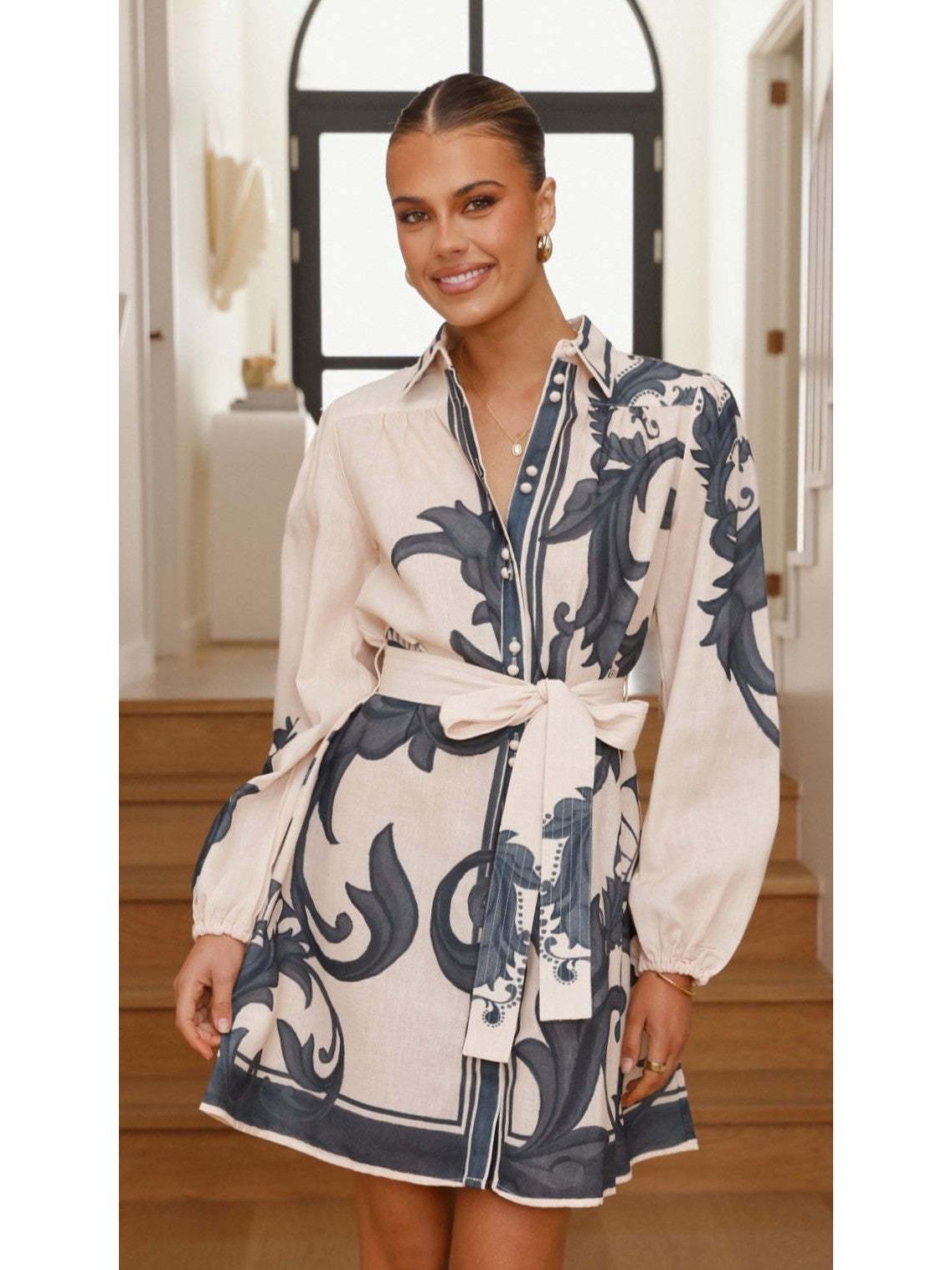 2025 Casual Fashion Linen Tie-up Dress with Bubble Sleeves M
2025 Casual Fashion Linen Tie-up Dress with Bubble Sleeves M