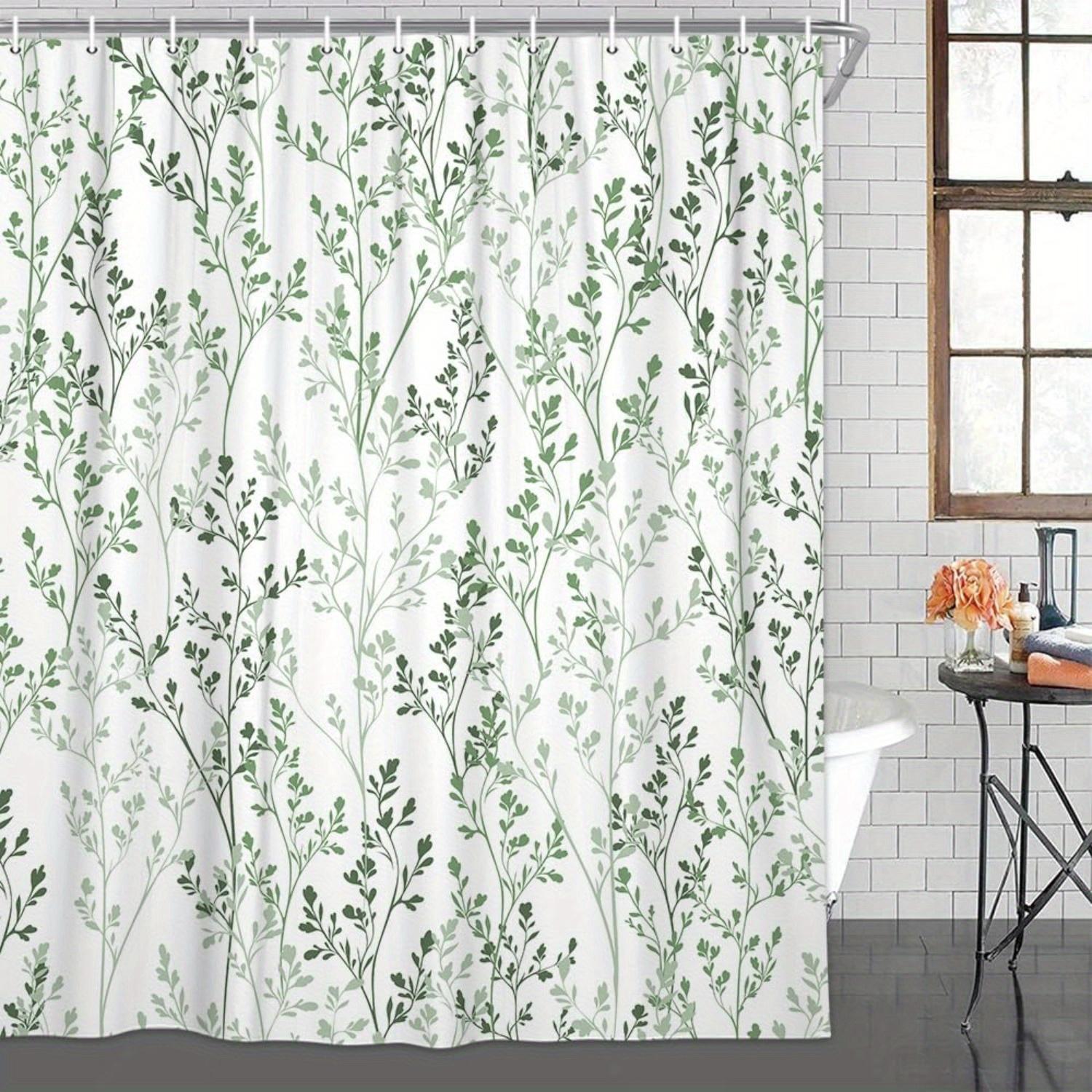 1pc Boho Farmhouse Floral Shower Curtain - Green Leaf & Vintage Flower Design, Polyester, 12 Hooks, Light Gray Background, Per 150x180cm
1pc Boho Farmhouse Floral Shower Curtain - Green Leaf & Vintage Flower Design, Polyester, 12 Hooks, Light Gray Background, Per 150x180cm
