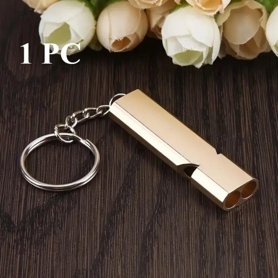 1/2 Piece Gold Survival Whistle Keychain with Double Hole Design, Suitable for Camping and Emergency Rescue, Perfect Gift Choice
1/2 Piece Gold Survival Whistle Keychain with Double Hole Design, Suitable for Camping and Emergency Rescue, Perfect Gift Choice