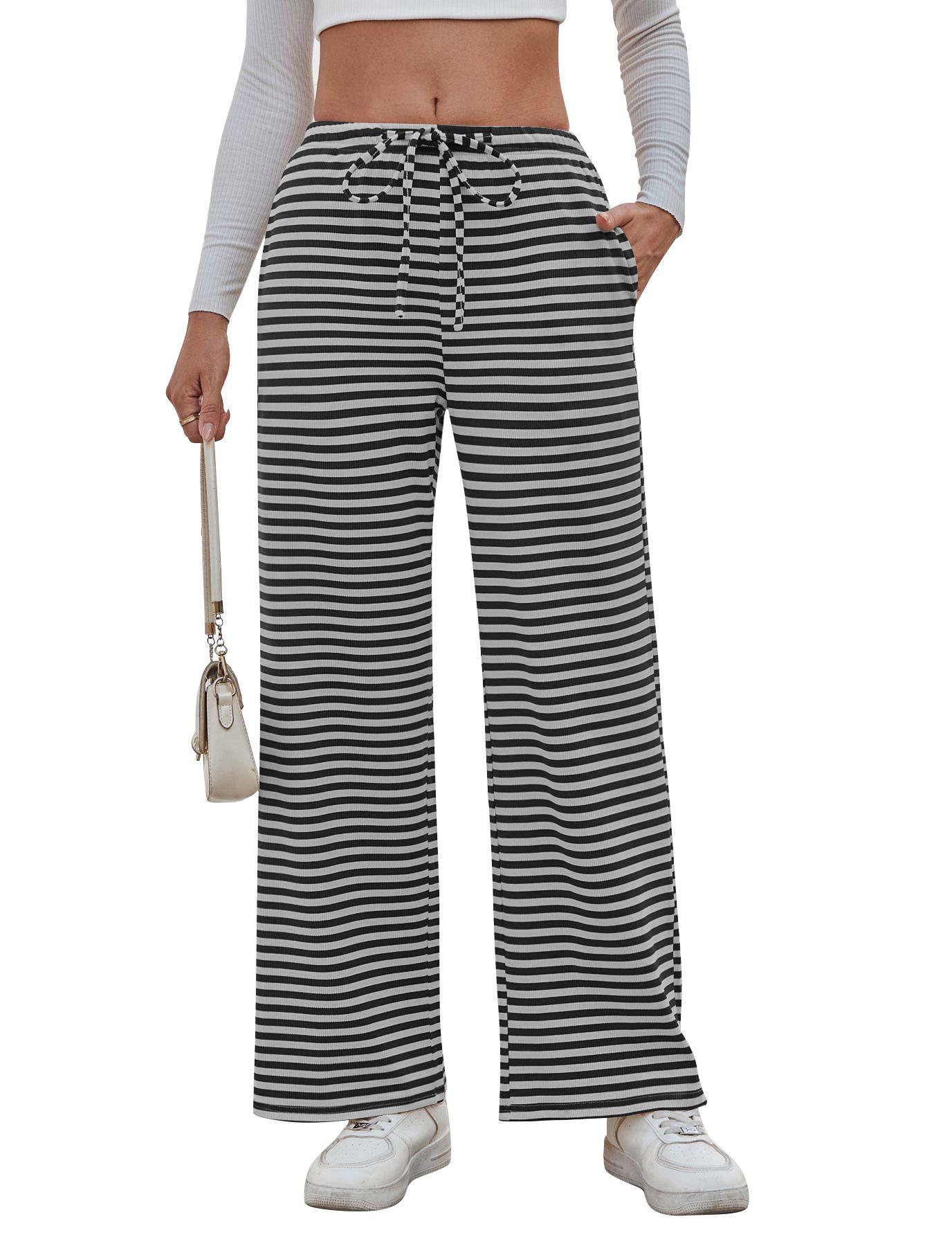 2025 Women s Casual Striped Lace-Up Flared Trousers - European and American Style, Loose Straight Long Pants Extra Large чорний/темно-сірий
2025 Women s Casual Striped Lace-Up Flared Trousers - European and American Style, Loose Straight Long Pants Extra Large чорний/темно-сірий