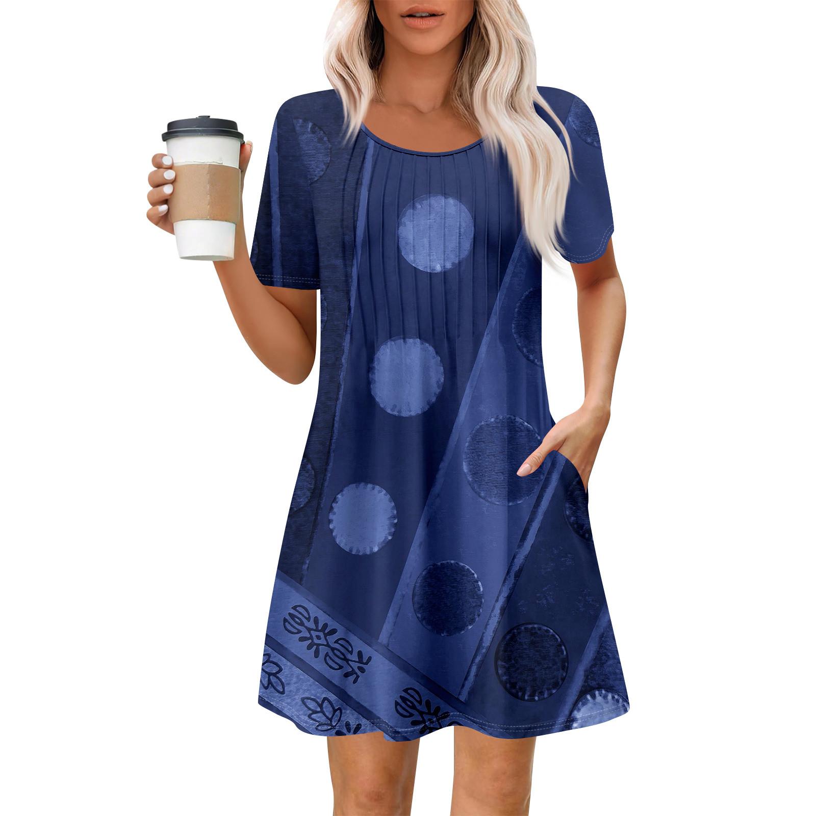 Жіноча літня сукня Вільне пляжне повсякденне плаття-сарафан із круглим вирізом і короткими рукавами з кишенею, сукня-сорочка з короткими рукавами XXL фіолетовий
Жіноча літня сукня Вільне пляжне повсякденне плаття-сарафан із круглим вирізом і короткими рукавами з кишенею, сукня-сорочка з короткими рукавами XXL фіолетовий