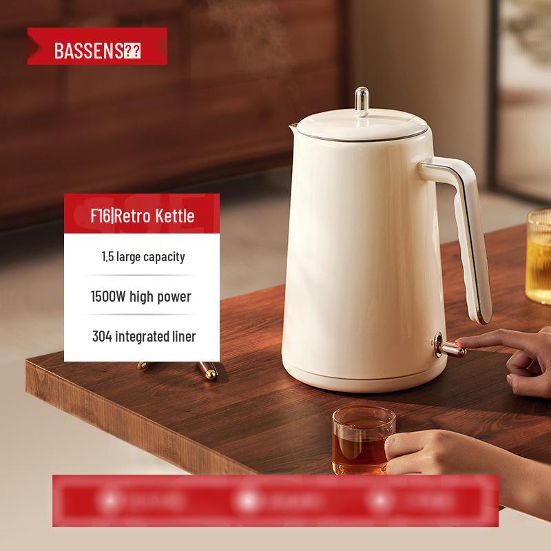 Basen Retro Electric Kettle: Large Capacity 304 Stainless Steel, 2025 Model F16
Basen Retro Electric Kettle: Large Capacity 304 Stainless Steel, 2025 Model F16