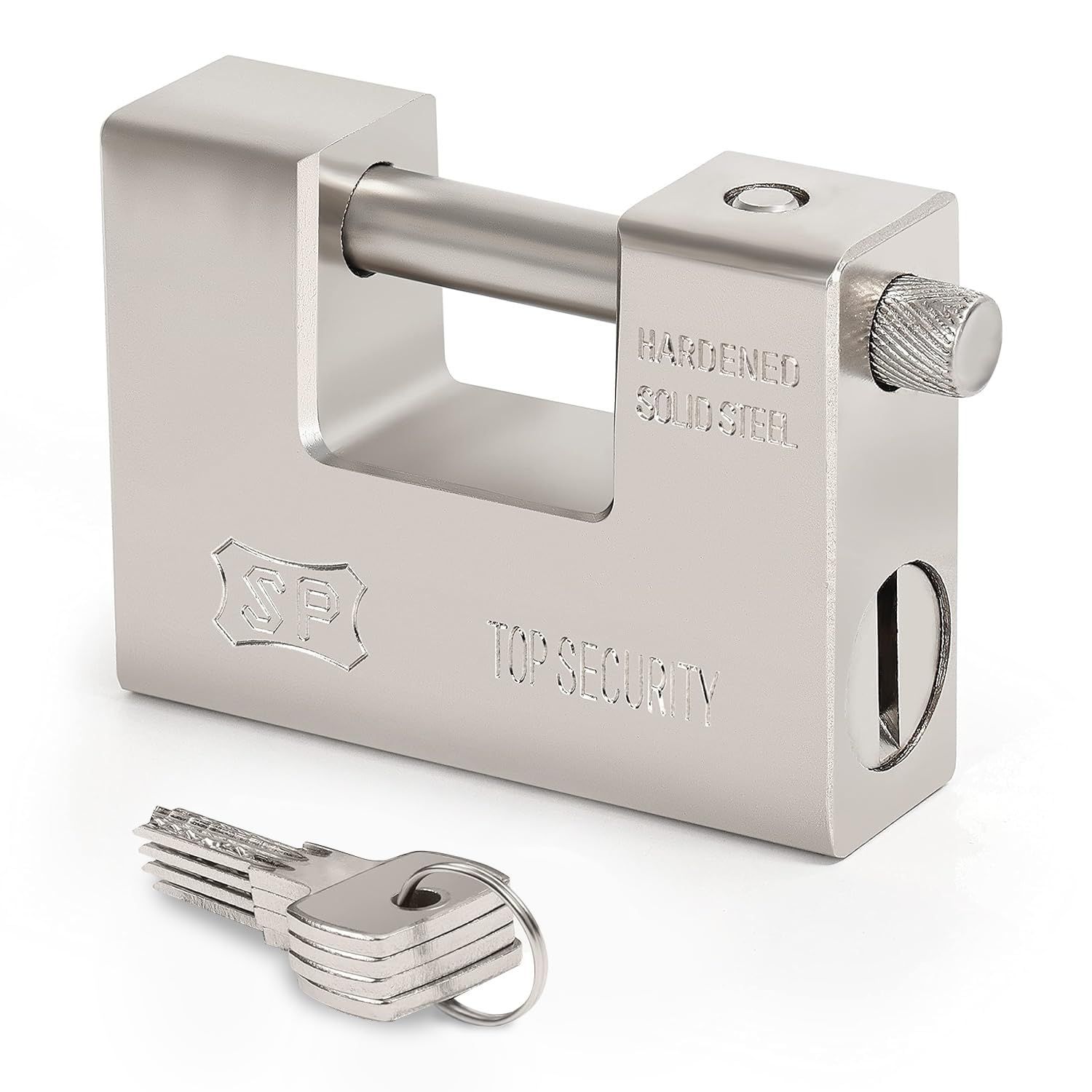 Heavy Duty Padlock with 4 Keys - Hardened Steel Security Padlock with Anti Drill & Pick Cylinder Security Shackle Chain Lock
Heavy Duty Padlock with 4 Keys - Hardened Steel Security Padlock with Anti Drill & Pick Cylinder Security Shackle Chain Lock