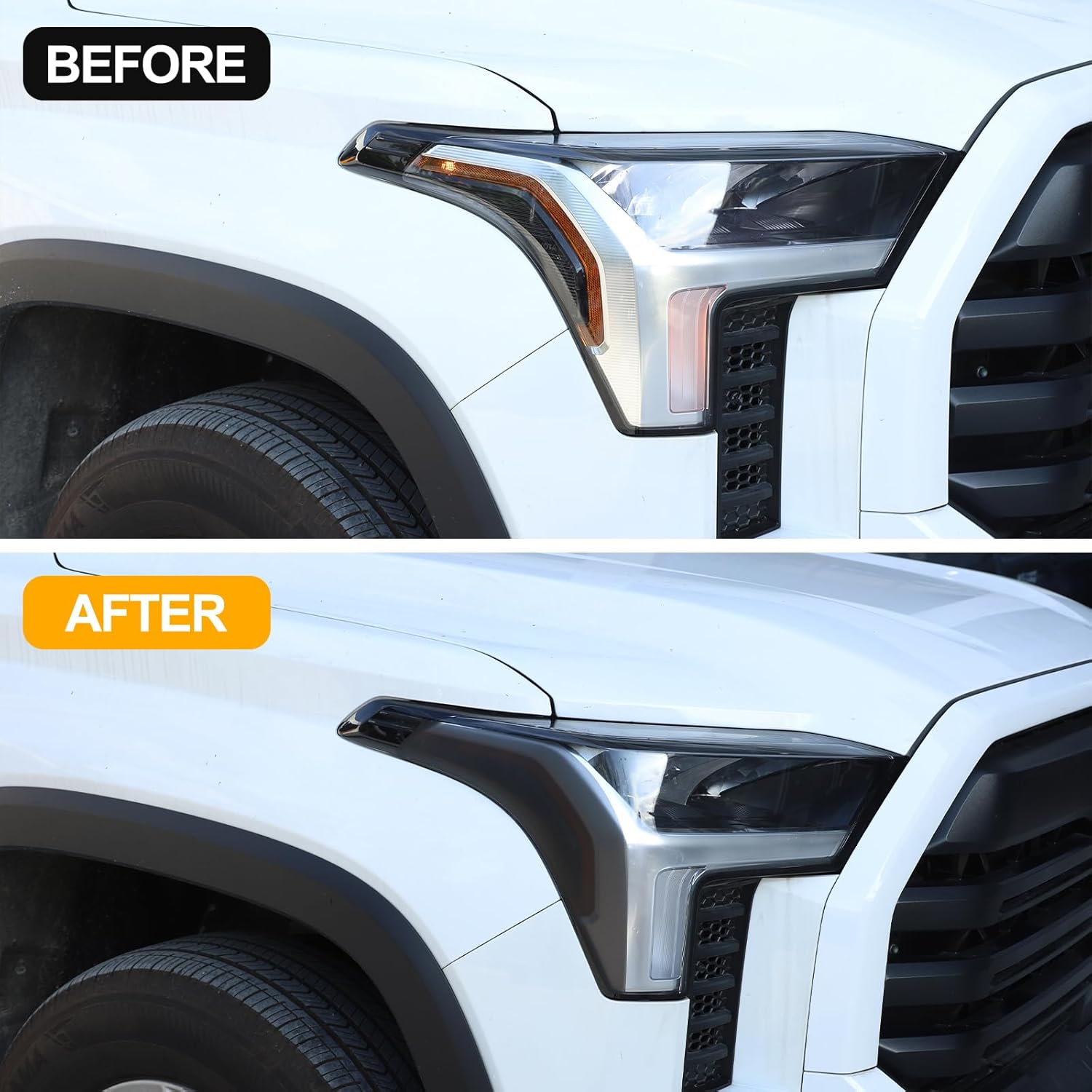Front Light Vinyl Overlay Tinted Cover Trim Compatible with Toyota Tundra 2022-2025, Car Exterior Decoration Accessories
Front Light Vinyl Overlay Tinted Cover Trim Compatible with Toyota Tundra 2022-2025, Car Exterior Decoration Accessories