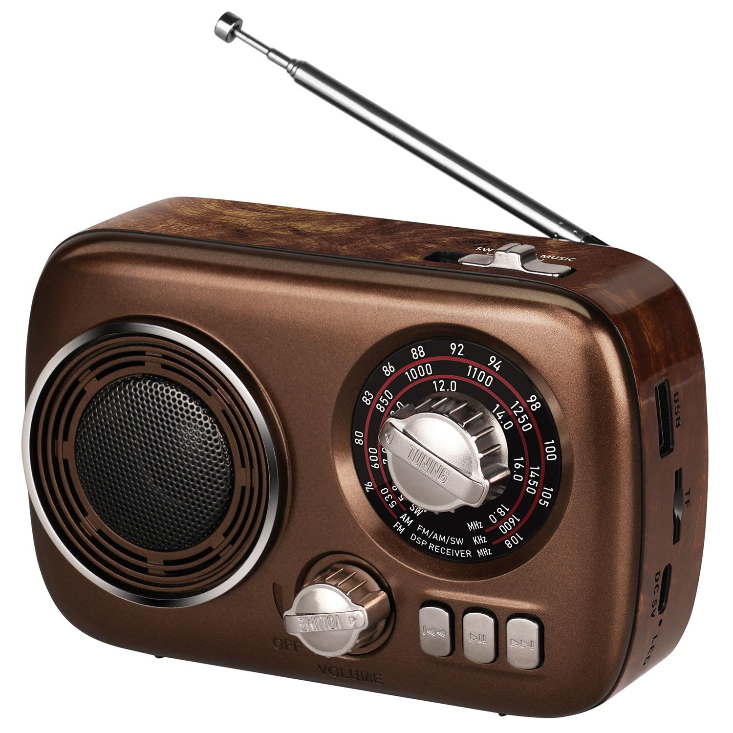 Gelielim Small Portable Radio Retro Radio Radio TF Card Charging Indoor and Outdoor Use AM/FM/SW USB/Micro Compatible, Battery/USB Compatible, коричневий
Gelielim Small Portable Radio Retro Radio Radio TF Card Charging Indoor and Outdoor Use AM/FM/SW USB/Micro Compatible, Battery/USB Compatible, коричневий