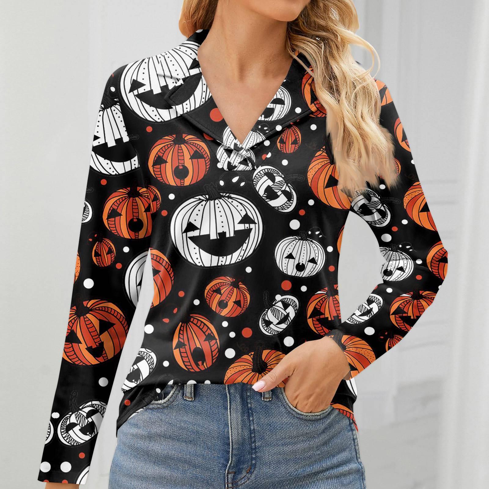 Женская мода для отдыха с длинным рукавом и V-образным вырезом с принтом на Хэллоуин M имбирный
Женская мода для отдыха с длинным рукавом и V-образным вырезом с принтом на Хэллоуин M имбирный