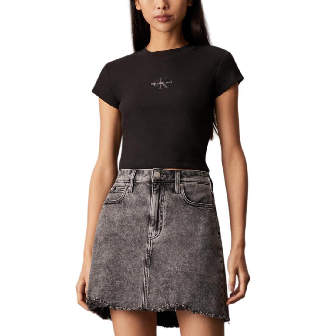 Calvin Klein Comfortable Letter Print Ribbed Knit Round Neck Short Sleeve T-Shirt Women Tops Black J224948-BEH XS
Calvin Klein Comfortable Letter Print Ribbed Knit Round Neck Short Sleeve T-Shirt Women Tops Black J224948-BEH XS