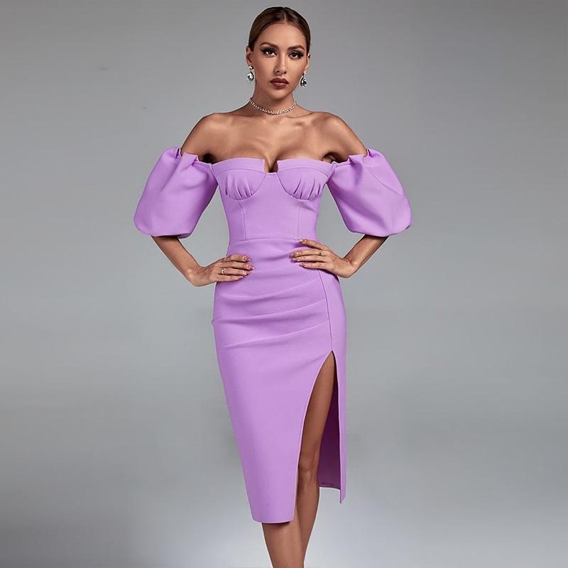 New European & American Fashion Bandage Dress with Lantern Sleeves for Evening Wear S чёрный
New European & American Fashion Bandage Dress with Lantern Sleeves for Evening Wear S чёрный