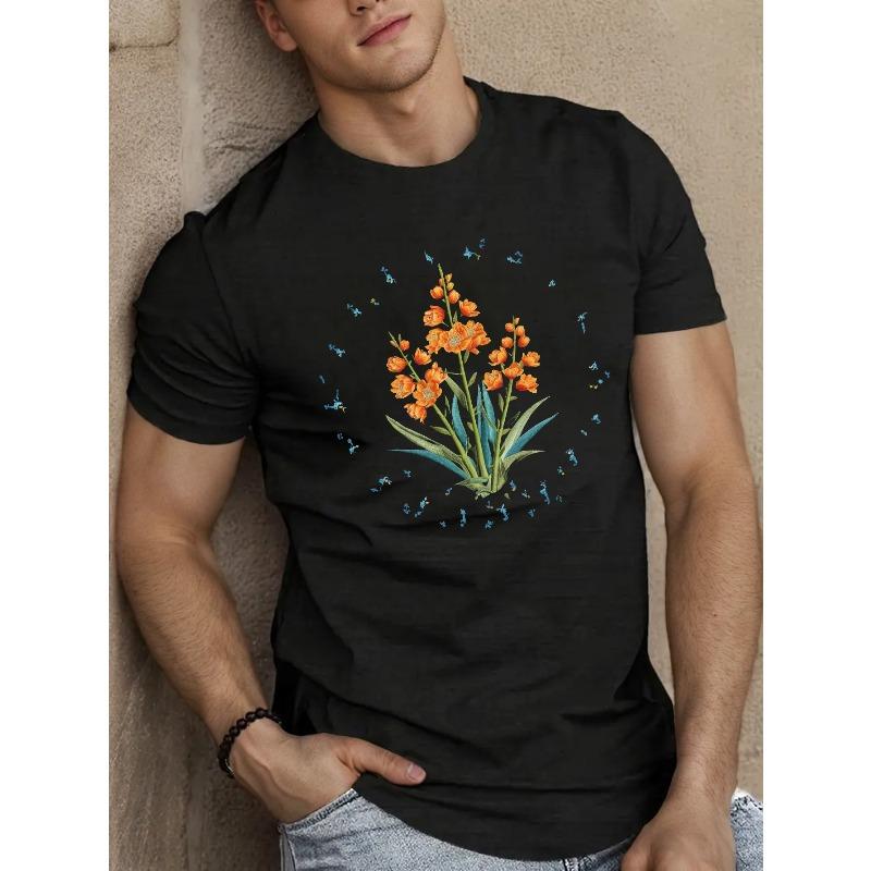European Size Effortless Style, Men s Casual Floral Embroidery T-Shirt - Breathable Polyester, Crew Neck, Short Sleeve Summer Top, Embroidered,Flowers 4XL чорний
European Size Effortless Style, Men s Casual Floral Embroidery T-Shirt - Breathable Polyester, Crew Neck, Short Sleeve Summer Top, Embroidered,Flowers 4XL чорний