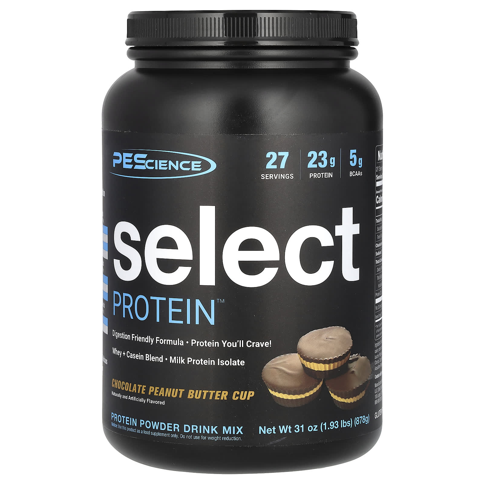 PEScience, Select Protein, Protein Powder Drink Mix, Chocolate Peanut Butter Cups, 1.93 lb (878 g)
PEScience, Select Protein, Protein Powder Drink Mix, Chocolate Peanut Butter Cups, 1.93 lb (878 g)