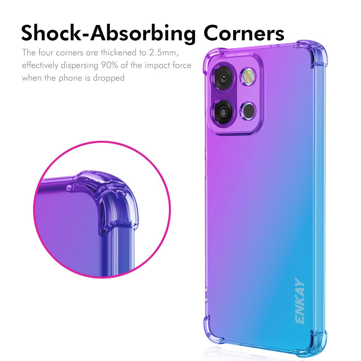 For OnePlus 13T 5G TPU Case ENKAY Thickened Four Corner Drop-proof Phone Back Cover Purple/Blue
For OnePlus 13T 5G TPU Case ENKAY Thickened Four Corner Drop-proof Phone Back Cover Purple/Blue