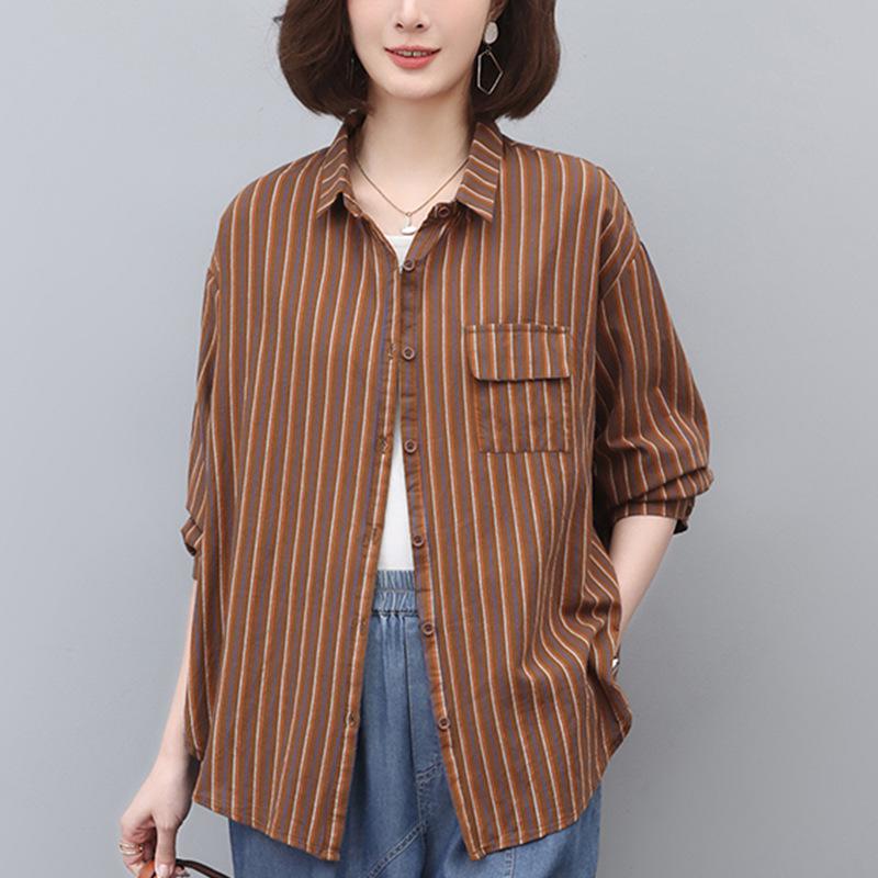 Women s 2024 New Loose Fit Pure Cotton Striped Long Sleeve Shirt - Plus Size, Age-Defying, Casual & Versatile XL (130-145 jin)
Women s 2024 New Loose Fit Pure Cotton Striped Long Sleeve Shirt - Plus Size, Age-Defying, Casual & Versatile XL (130-145 jin)