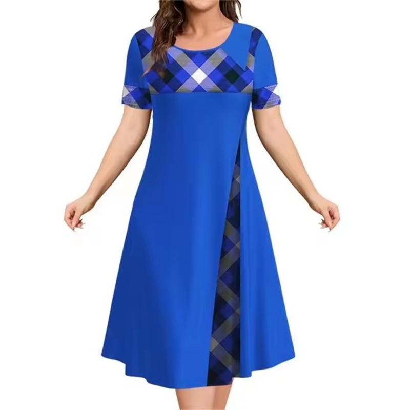 Women s Retro Dress 3D Checkered Print Dress Summer Short Sleeved Round Neck Casual Dress Women s Elegant Dress XL
Women s Retro Dress 3D Checkered Print Dress Summer Short Sleeved Round Neck Casual Dress Women s Elegant Dress XL