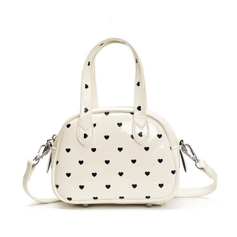 Новая женская нишевая дизайнерская сумка-боулинг контрастного цвета, текстурная модная женская сумка на плечо в горошек One average size