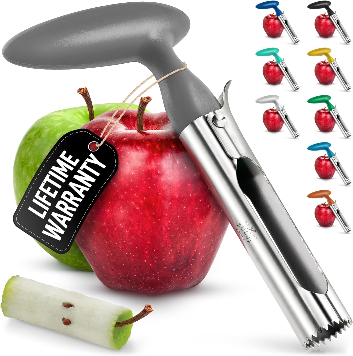 Инструмент Apple Corer премиум-класса — сверхострые лезвия из нержавеющей стали с зубчатыми лезвиями для удобного извлечения сердцевины — легко использовать
Инструмент Apple Corer премиум-класса — сверхострые лезвия из нержавеющей стали с зубчатыми лезвиями для удобного извлечения сердцевины — легко использовать
