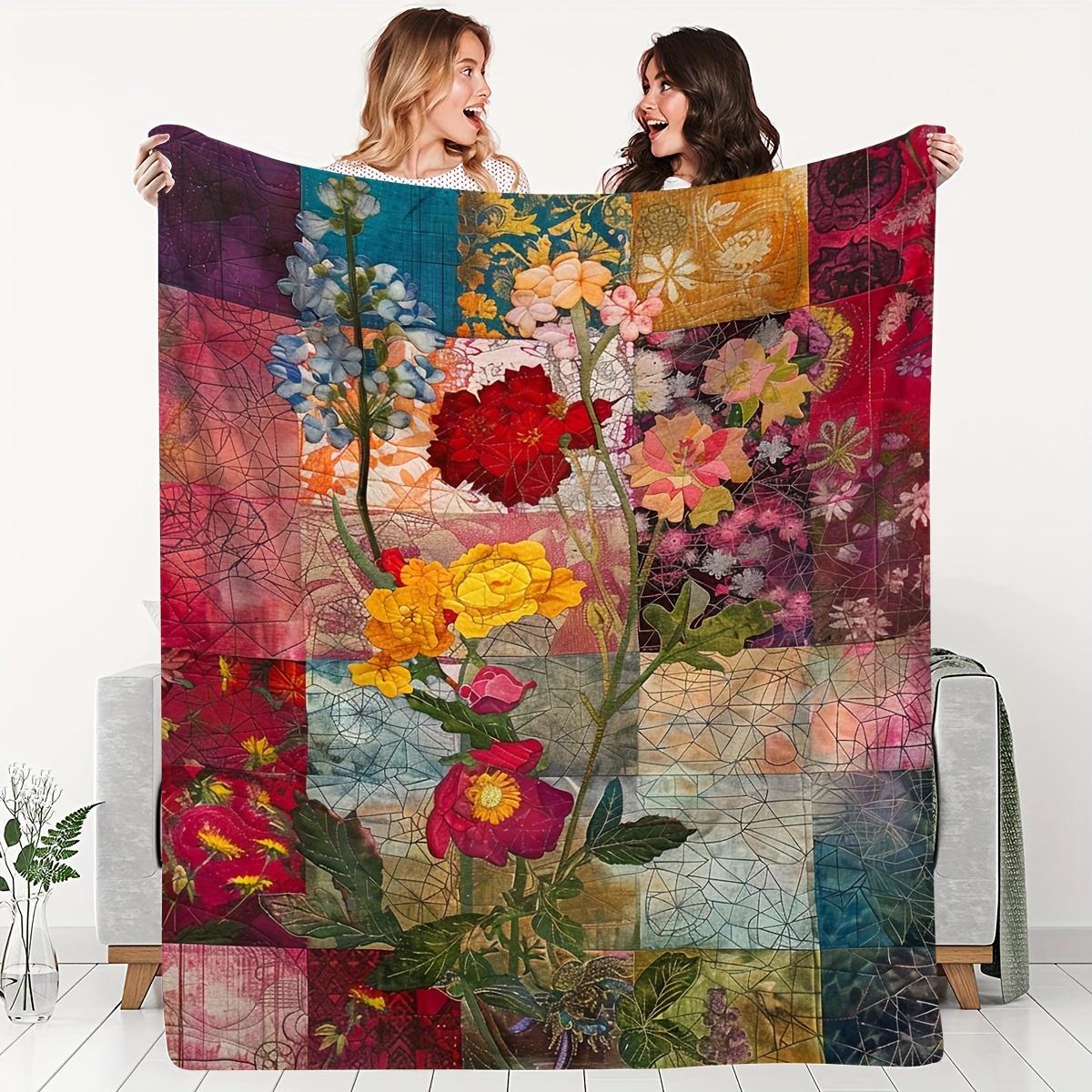 1pc Artistic Floral Patchwork Blanket, Bohemian Colorful Flower Pattern Warm Blanket, Ideal for Home Decor & Festival Gifts 75x90cm
1pc Artistic Floral Patchwork Blanket, Bohemian Colorful Flower Pattern Warm Blanket, Ideal for Home Decor & Festival Gifts 75x90cm