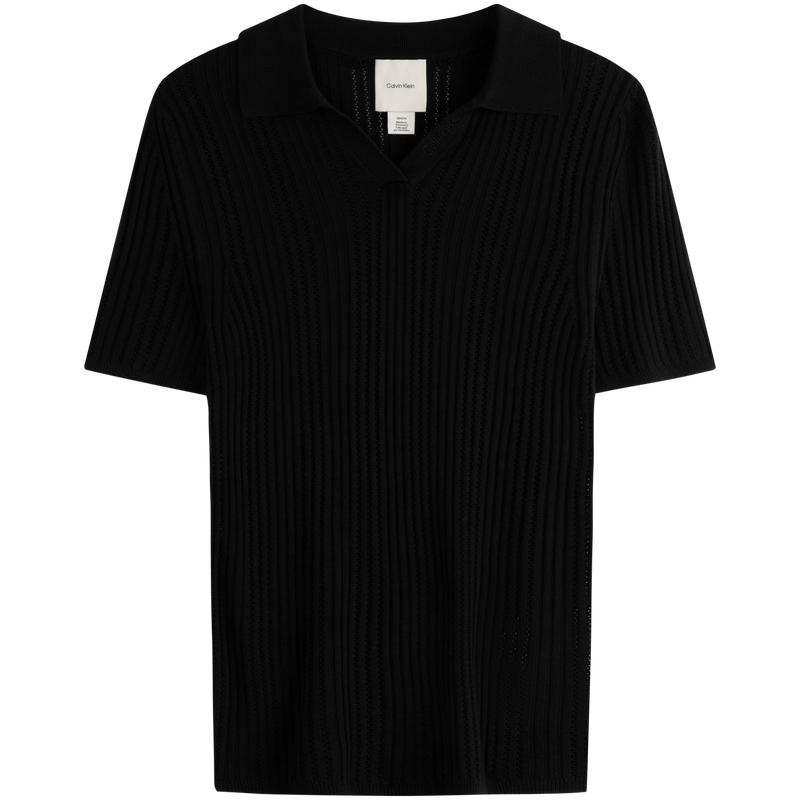 Calvin Klein Ck Premium Ready-To-Wear Vertical Striped Textured V-Neck Polo Short Sleeve Knit Top Women tops 44B315G S
Calvin Klein Ck Premium Ready-To-Wear Vertical Striped Textured V-Neck Polo Short Sleeve Knit Top Women tops 44B315G S