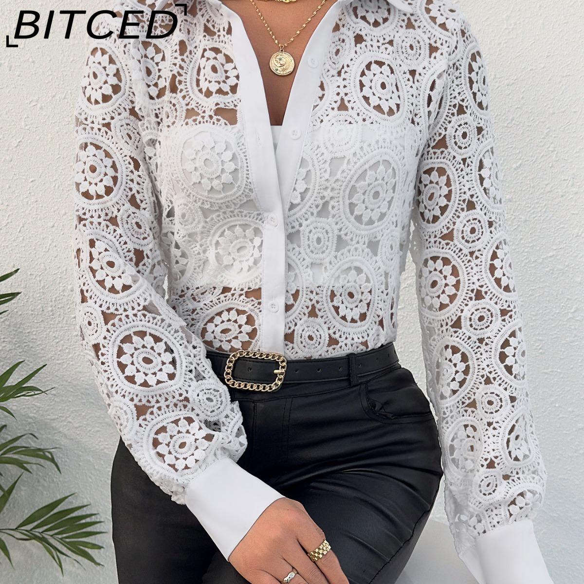 BITCED Женская рубашка-блузка с длинными рукавами и кружевным воротником-поло на весну/лето S белый
BITCED Женская рубашка-блузка с длинными рукавами и кружевным воротником-поло на весну/лето S белый