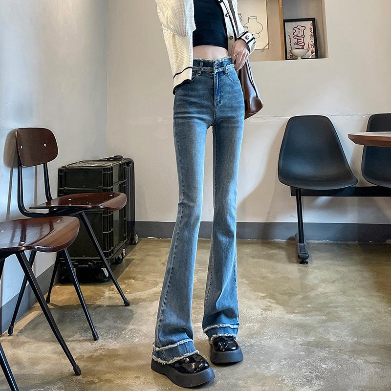 Корейские джинсы с высокой посадкой, слегка расклешенные, для женщин, новые весенне-осенние, из тонкой шерсти, облегающие и узкие брюки-колокол XXL
Корейские джинсы с высокой посадкой, слегка расклешенные, для женщин, новые весенне-осенние, из тонкой шерсти, облегающие и узкие брюки-колокол XXL