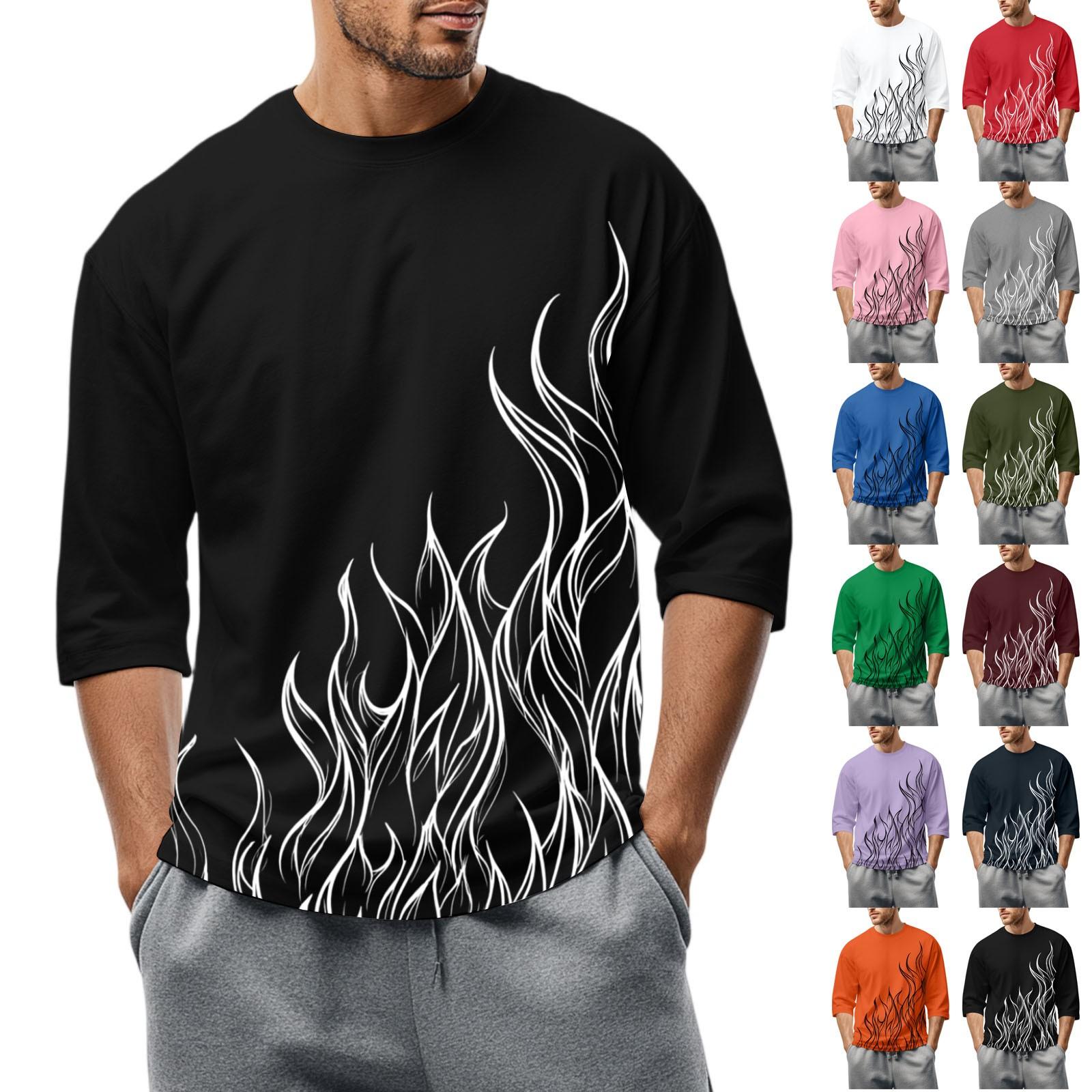 Men S Round Neck Three-Quarters Sleeve Top Casual Fashion T-Shirt L армія зелений колір
Men S Round Neck Three-Quarters Sleeve Top Casual Fashion T-Shirt L армія зелений колір