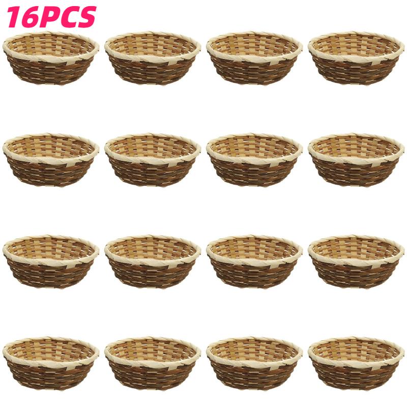 16pcs Handmade Natural Bamboo Woven Baskets Rustic Farmhouse Round Storage Baskets with Open-Top Dining Table Shelf Organization
16pcs Handmade Natural Bamboo Woven Baskets Rustic Farmhouse Round Storage Baskets with Open-Top Dining Table Shelf Organization