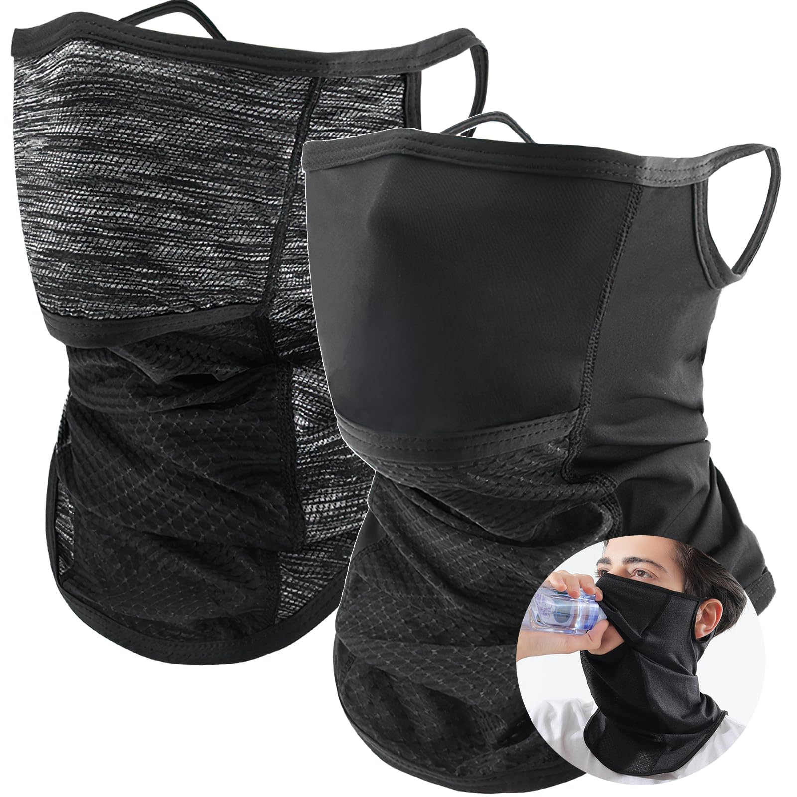 Andeor Face Cover Neck Guard for Cyclists, Spring/Summer Use, 2024 New Opening Design, Contact -5°C Cooling Technology, UPF50+ Certified, Ear Loops,
Andeor Face Cover Neck Guard for Cyclists, Spring/Summer Use, 2024 New Opening Design, Contact -5°C Cooling Technology, UPF50+ Certified, Ear Loops,