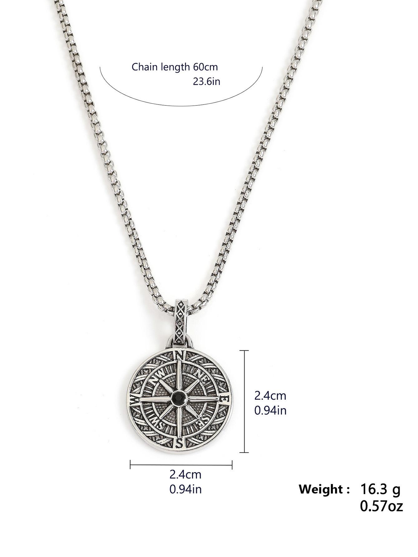 Vintage compass pointer pendant long necklace, Viking necklace, unique chain accessory for men
Vintage compass pointer pendant long necklace, Viking necklace, unique chain accessory for men
