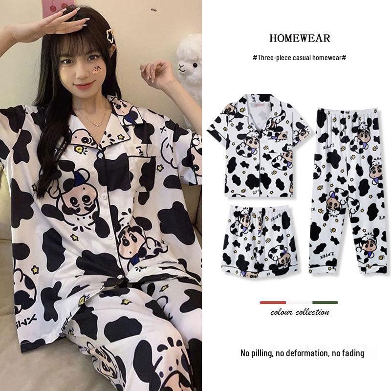 Japanese Shin-chan Cute Cartoon Summer Pajamas 3-Piece Set for Women: Cardigan, Shorts, Casual Loungewear XXL
Japanese Shin-chan Cute Cartoon Summer Pajamas 3-Piece Set for Women: Cardigan, Shorts, Casual Loungewear XXL