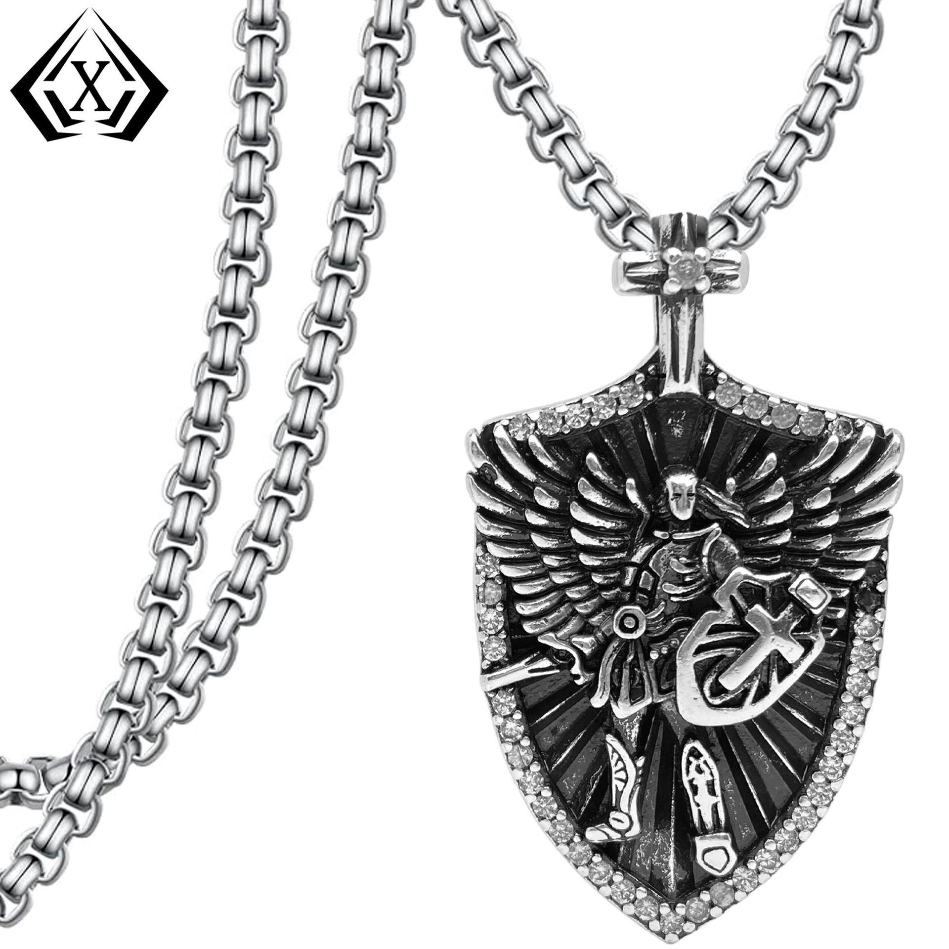 Trendy Men s Shield Pendant Necklace - High-end Jewelry Accessory
Trendy Men s Shield Pendant Necklace - High-end Jewelry Accessory