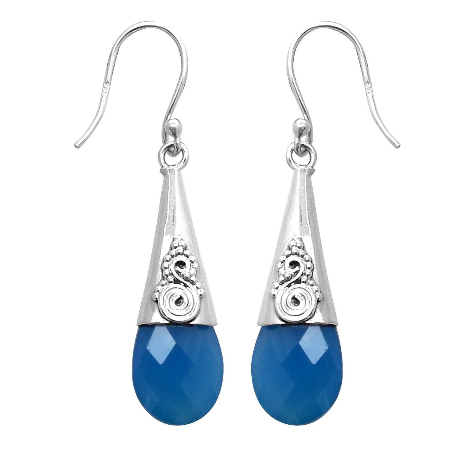 Blue Chalcedony Gemstone Earrings Solid 925 Sterling Silver Handmade Earrings Jewelry Gift For Women And Girls E-3117
Blue Chalcedony Gemstone Earrings Solid 925 Sterling Silver Handmade Earrings Jewelry Gift For Women And Girls E-3117