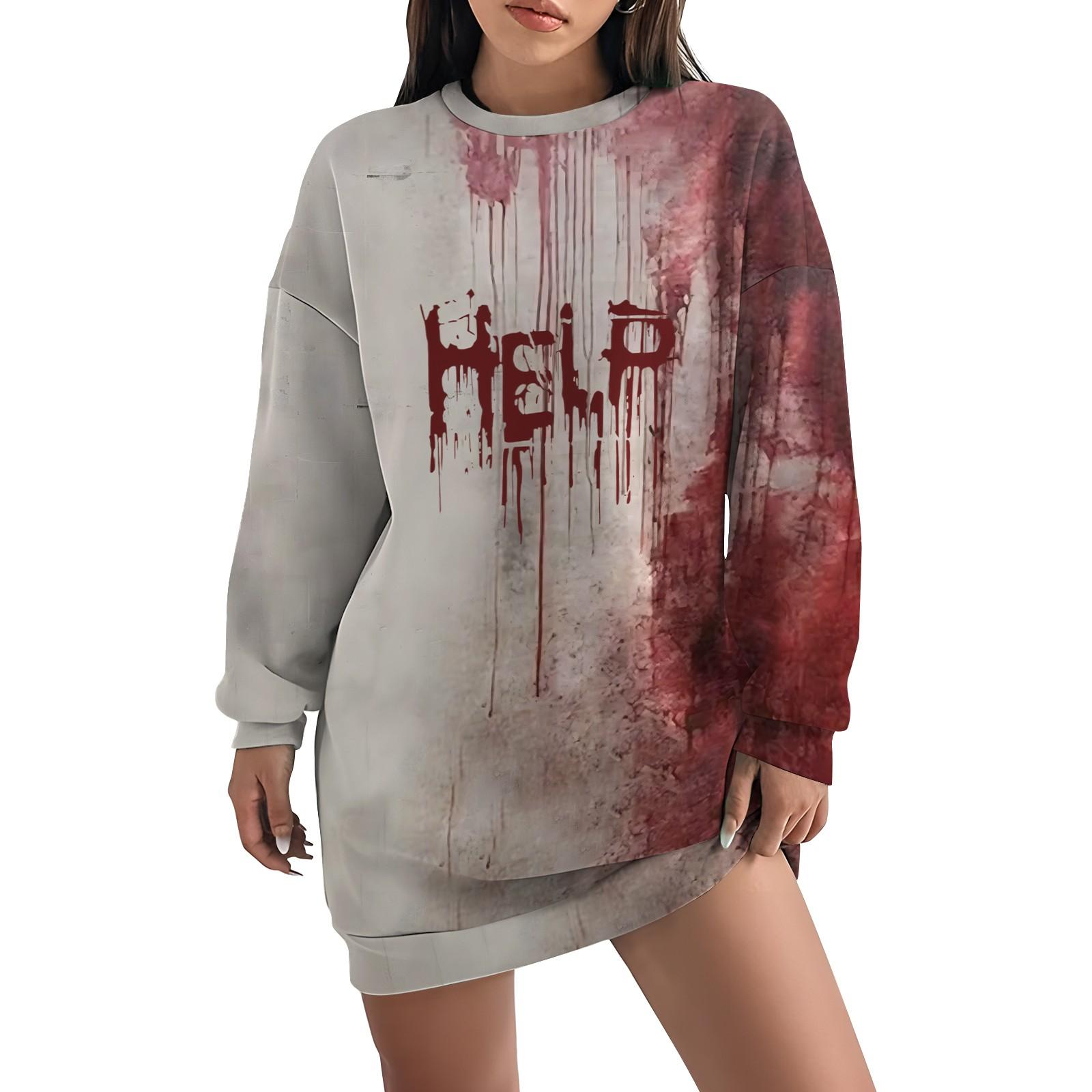 Женская свободная модная повседневная толстовка с круглым вырезом и длинным рукавом с принтом на Хэллоуин M красный
Женская свободная модная повседневная толстовка с круглым вырезом и длинным рукавом с принтом на Хэллоуин M красный