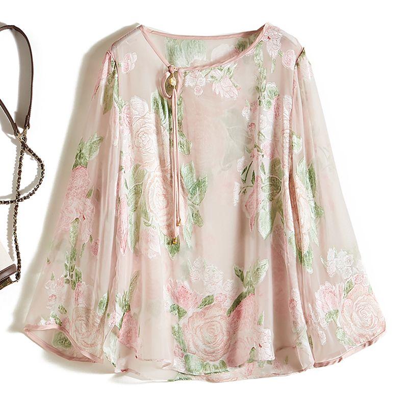 Single Silk Yarn Wave Curl Three-Dimensional Women s round Neck Tassel Buckle Loose Comfortable Long Sleeve T-shirt Summer Sun Protection Clothing Light pink L
Single Silk Yarn Wave Curl Three-Dimensional Women s round Neck Tassel Buckle Loose Comfortable Long Sleeve T-shirt Summer Sun Protection Clothing Light pink L