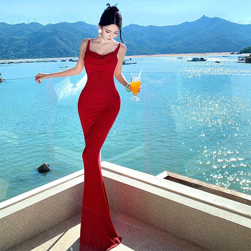 Dopamine Island Vacation Red Swingneck Sexy Halter Hip Wrap Dress Suspender Fishtail Dress XL червоний
Dopamine Island Vacation Red Swingneck Sexy Halter Hip Wrap Dress Suspender Fishtail Dress XL червоний