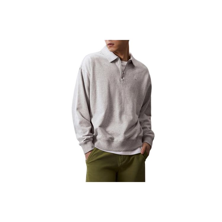 Calvin Klein Solid Color Polo Neck Pullover Long Sleeve Sweatshirt Men sweatshirt Pearl-Gray J325051-P01 M
Calvin Klein Solid Color Polo Neck Pullover Long Sleeve Sweatshirt Men sweatshirt Pearl-Gray J325051-P01 M