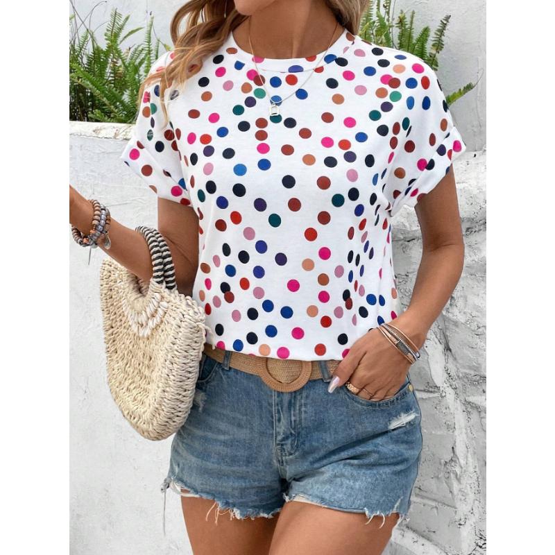 Fashionable Women s T-shirts Colorful Dopamine Polka Dot Casual Round Neck Short Sleeve Women s T-Shirt For Spring And Summer 3XL
Fashionable Women s T-shirts Colorful Dopamine Polka Dot Casual Round Neck Short Sleeve Women s T-Shirt For Spring And Summer 3XL