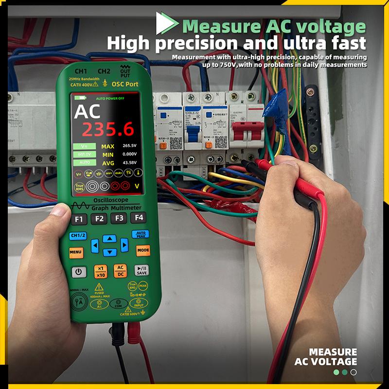 O7 O9 Handheld Digital Oscilloscope Multimeter Function Signal Generator 3-in-1 Dual Channel 25MHZ*2 and 50MS/s*2 Graphic Meter
O7 O9 Handheld Digital Oscilloscope Multimeter Function Signal Generator 3-in-1 Dual Channel 25MHZ*2 and 50MS/s*2 Graphic Meter
