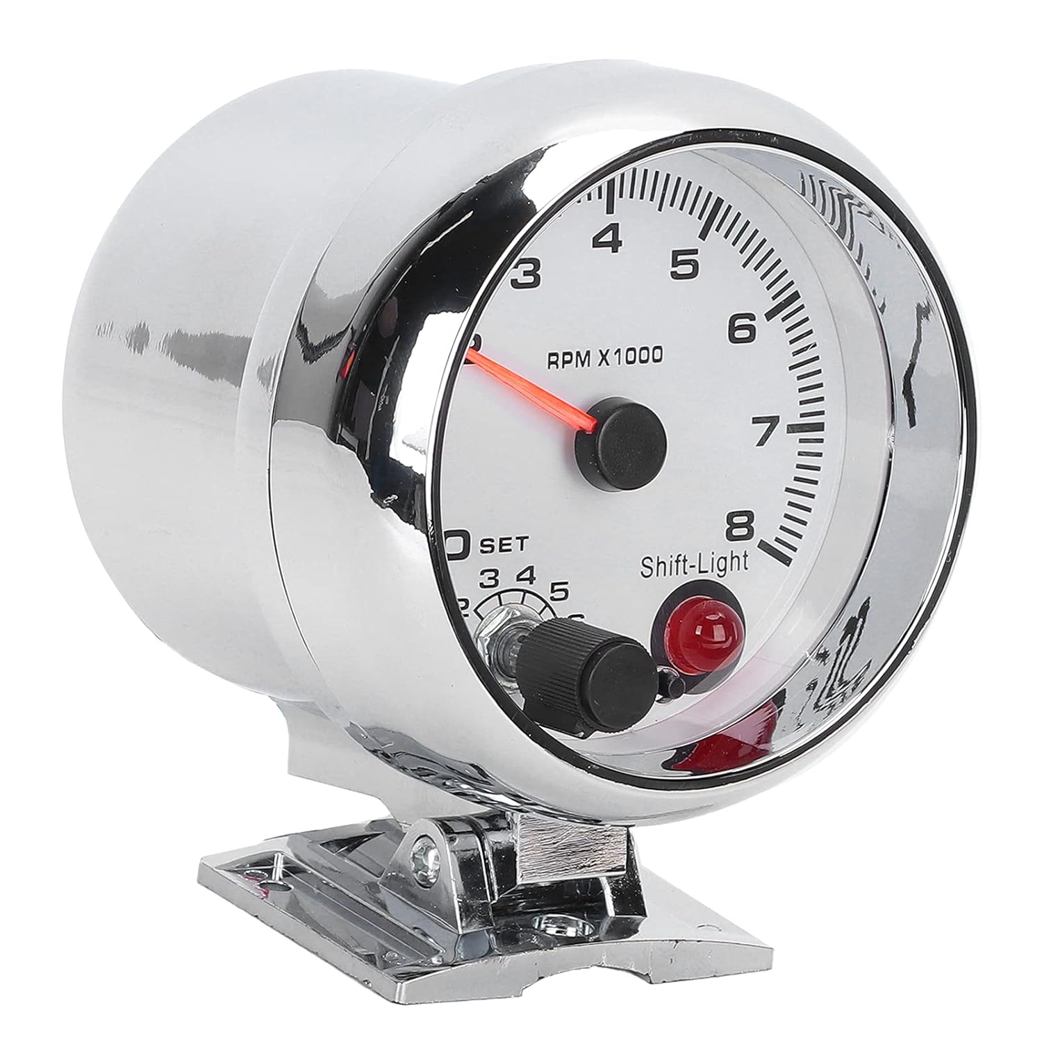 Tachometer 12V for 4/6/8 Cylinder Gasoline Vehicles, 0-8000 RPM, 3.75in, 7 Color Background Lights, Chrome Bracket, White Face
Tachometer 12V for 4/6/8 Cylinder Gasoline Vehicles, 0-8000 RPM, 3.75in, 7 Color Background Lights, Chrome Bracket, White Face