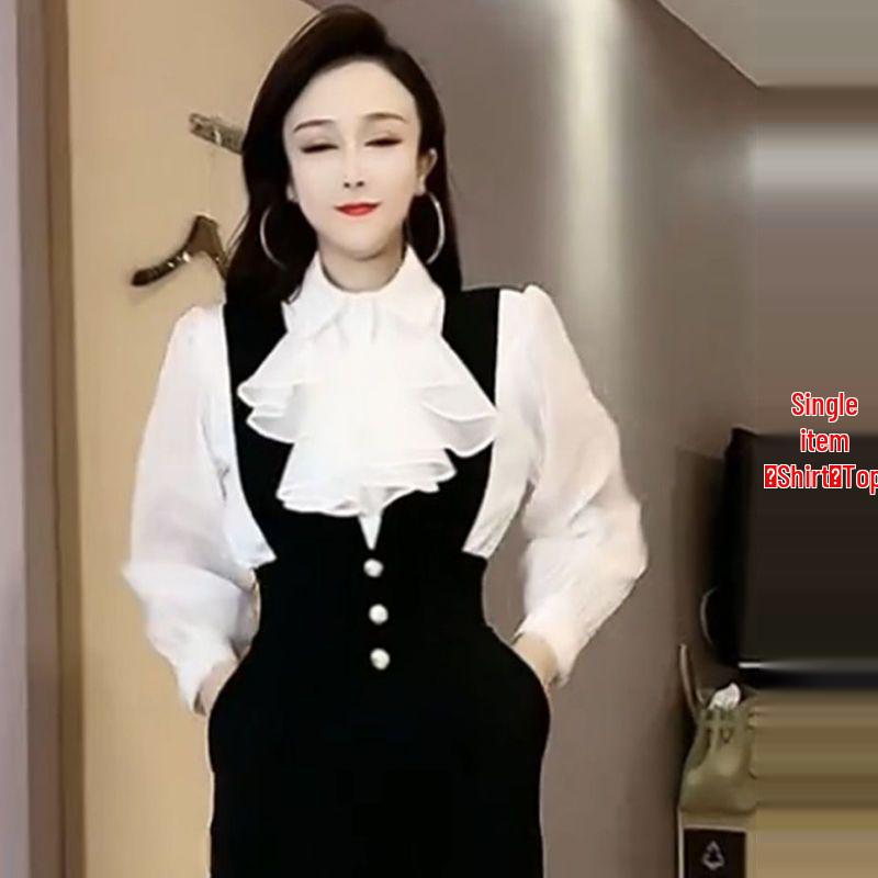 2026 Spring Women’s Elegant Suit Set: Long-Sleeve Shirt & High-Waisted Suspender Pants 2XL (125-140 lbs)
2026 Spring Women’s Elegant Suit Set: Long-Sleeve Shirt & High-Waisted Suspender Pants 2XL (125-140 lbs)